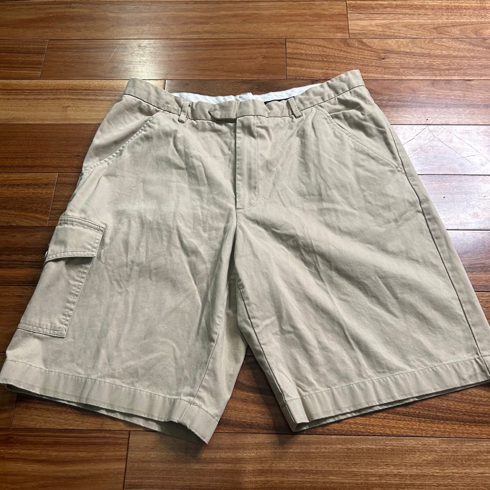 Alfani Cargo Shorts Relaxed Fit Casual Outdoor Khaki Cotton Size 36‎